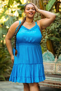 Plus Size Sleeveless Front Neck Detail Cami Dress