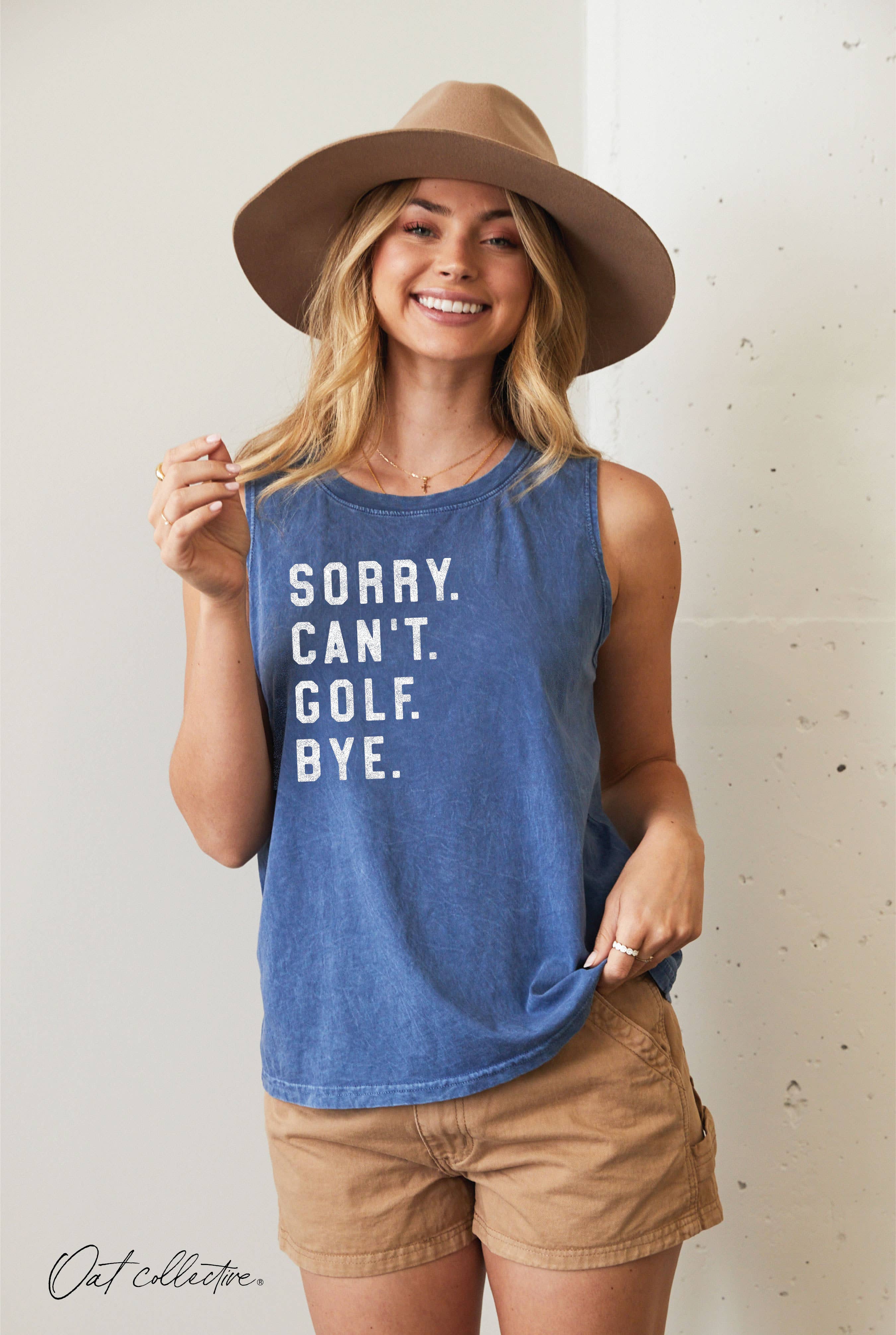 Sorry Can't Golf Bye Mineral Graphic Tank Top