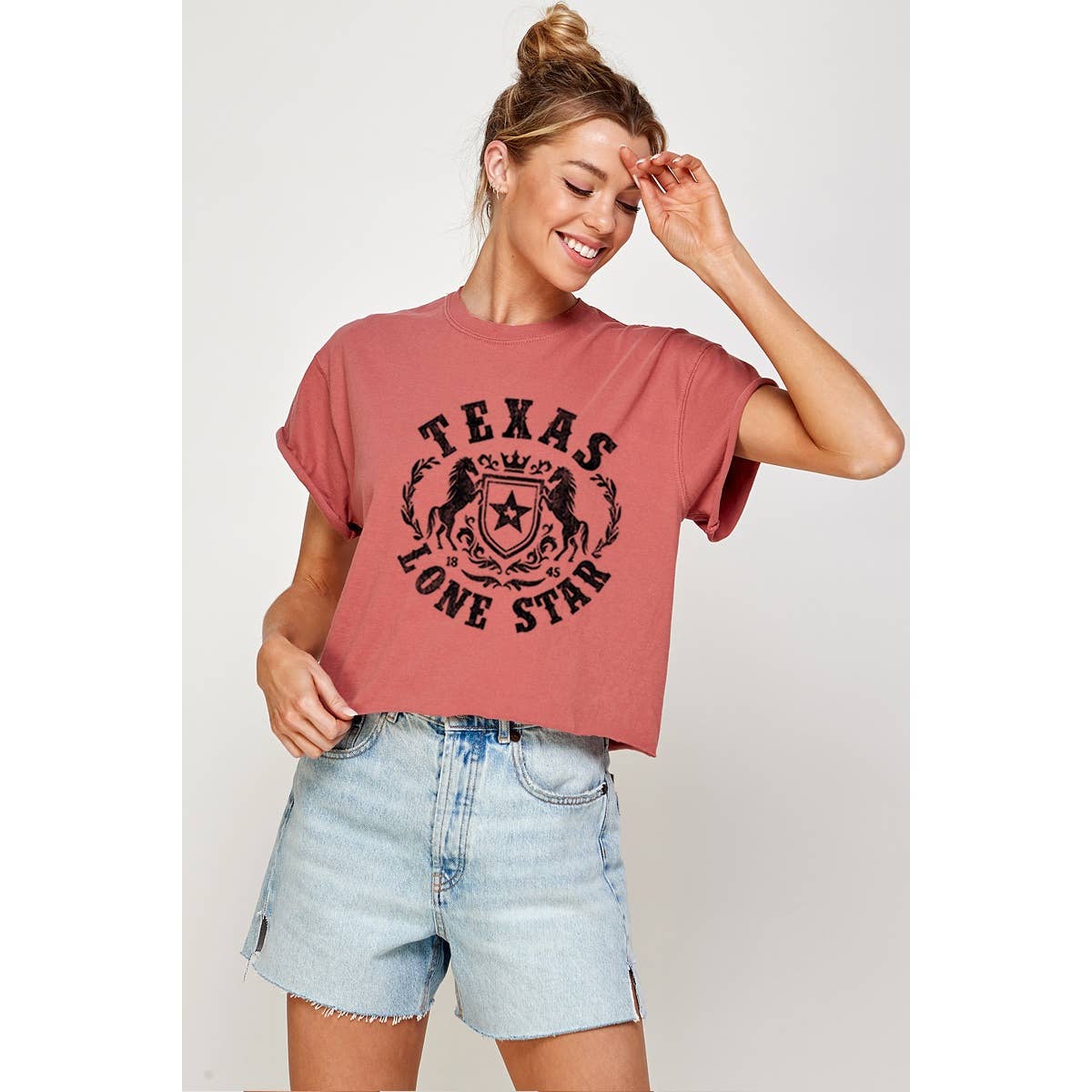 Texas Lone Star Vintage Graphic Crop Top