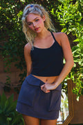 IP5005 Cargo Style Washed Skort W Built-in Micro Shorts