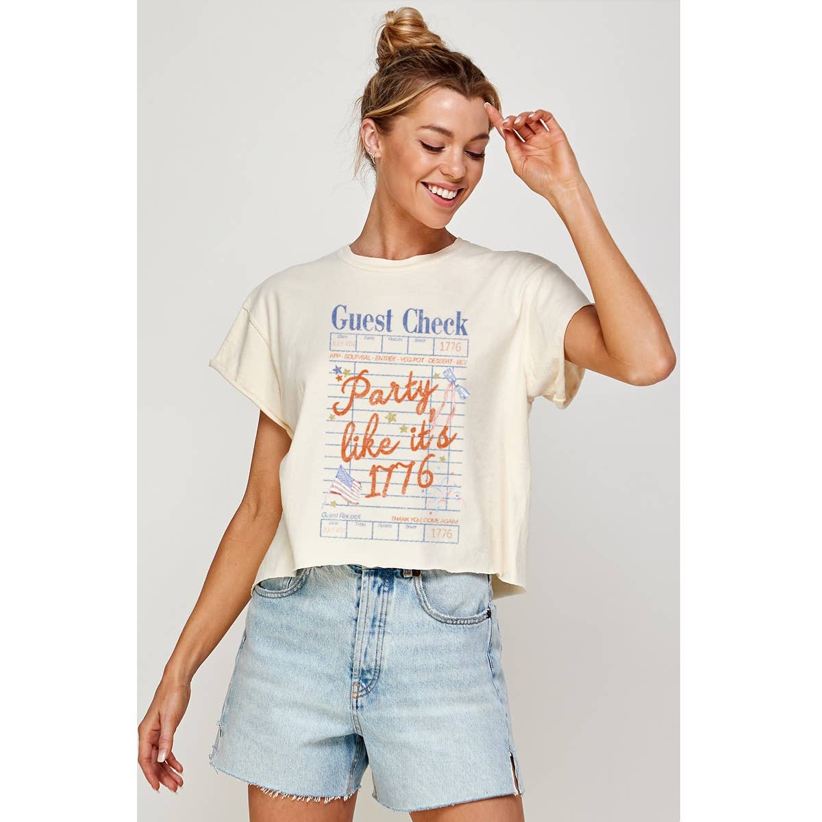 Party Like It Is Seventeen Seventy Six Vintage Graphic Crop