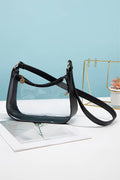 Pu Leather Trim Clear Shoulder Bag