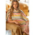 /Size Xl/ Turtleneck Striped Poncho