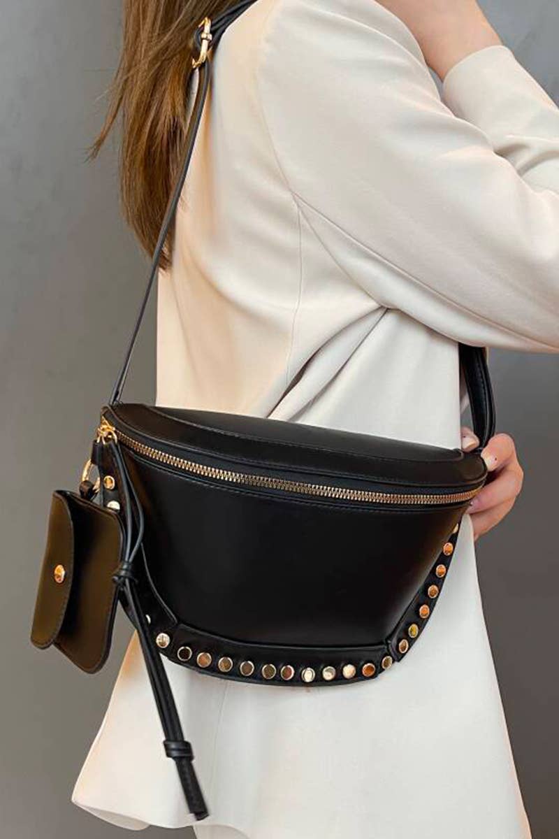 ..._ 1110 Gizelle Duo Studded Bum Bag & Wallet SI-29043