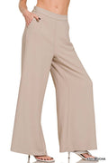 .._ SI-26366 Relaxed Fit Elastic Waisted Wide Leg Pants