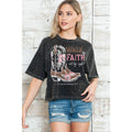 Walk By Faith - Mineral Wash Cropped Top