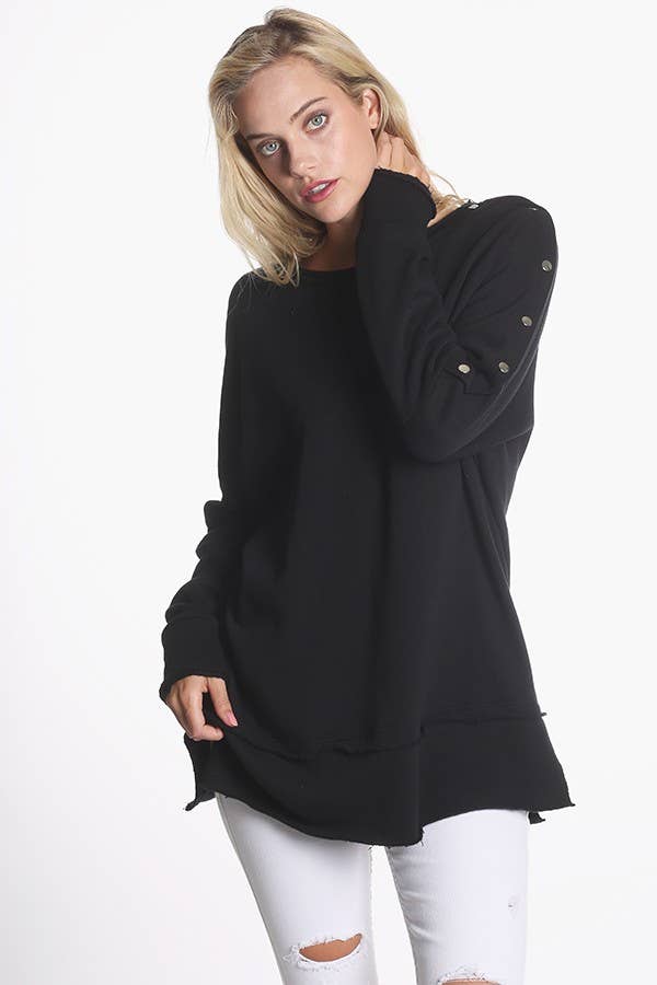 0828 Snap Buttons French Terry Top SI-11560