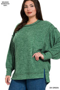 ..1014 Brushed Melange Hacci Oversized Exposed Seam Sweater SI-2646