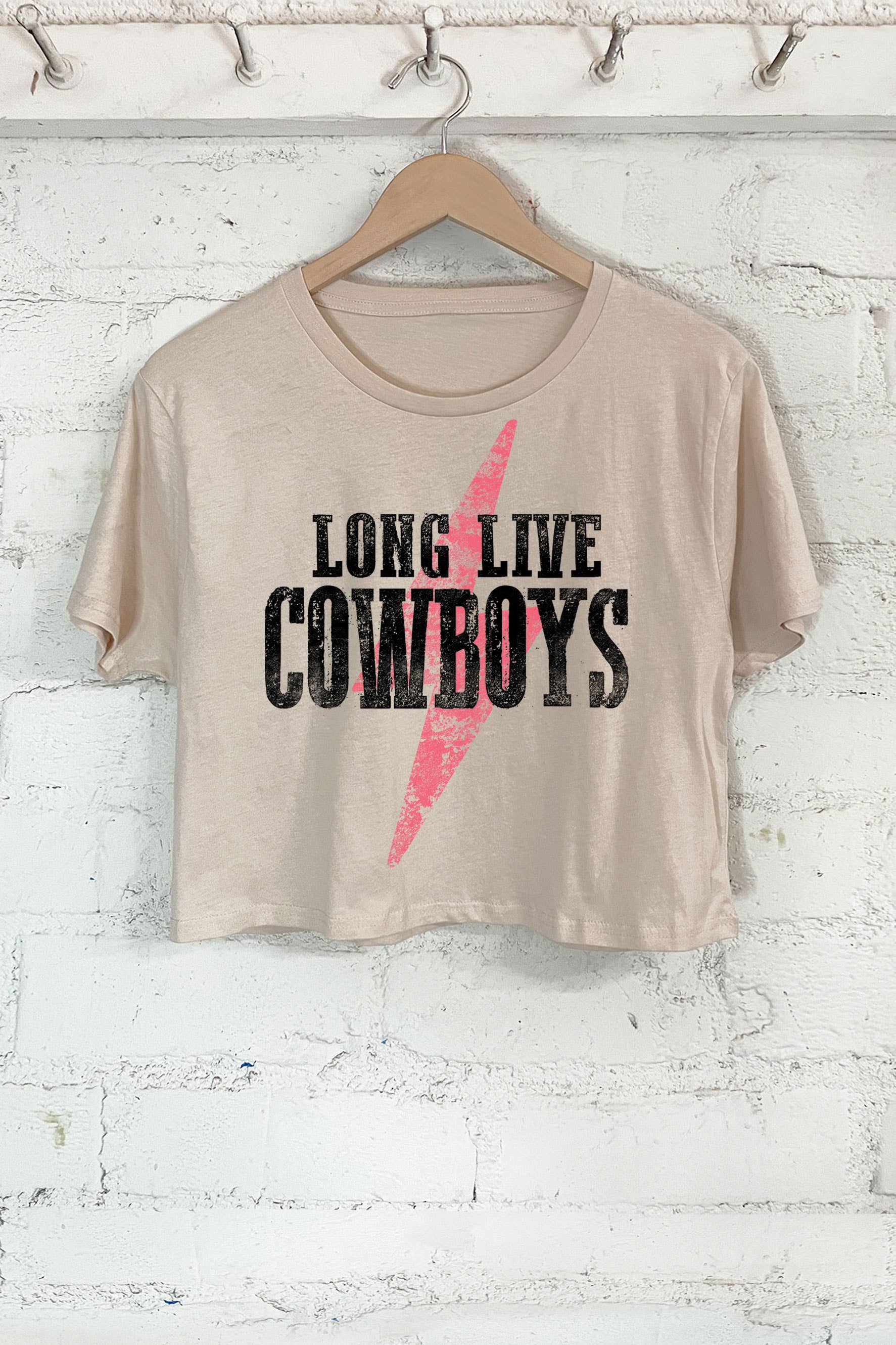 Long Live Thunder Cowboys Graphic Short Crop Top