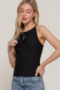 SI-27957 Stretch Halter Top with Bows