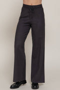 0913 Elastic Waist Straight Knit Long Pants SI-28341