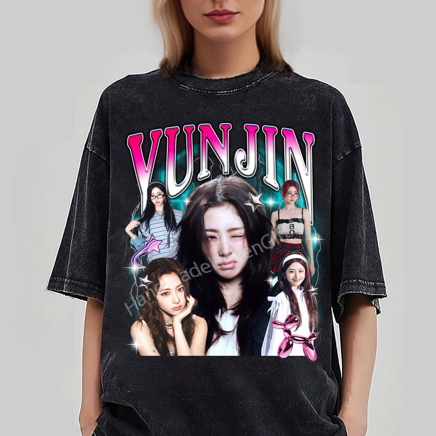 Huh Yunjin Le Sserafim Vintage Retro Music Kpop Tee