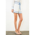 Elastic Tie Waist Stripe Trim Shorts