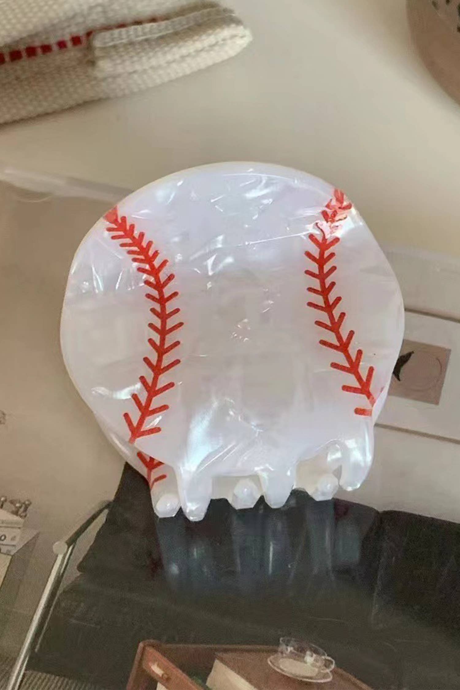 Baseball Pattern Hair Claw Clip