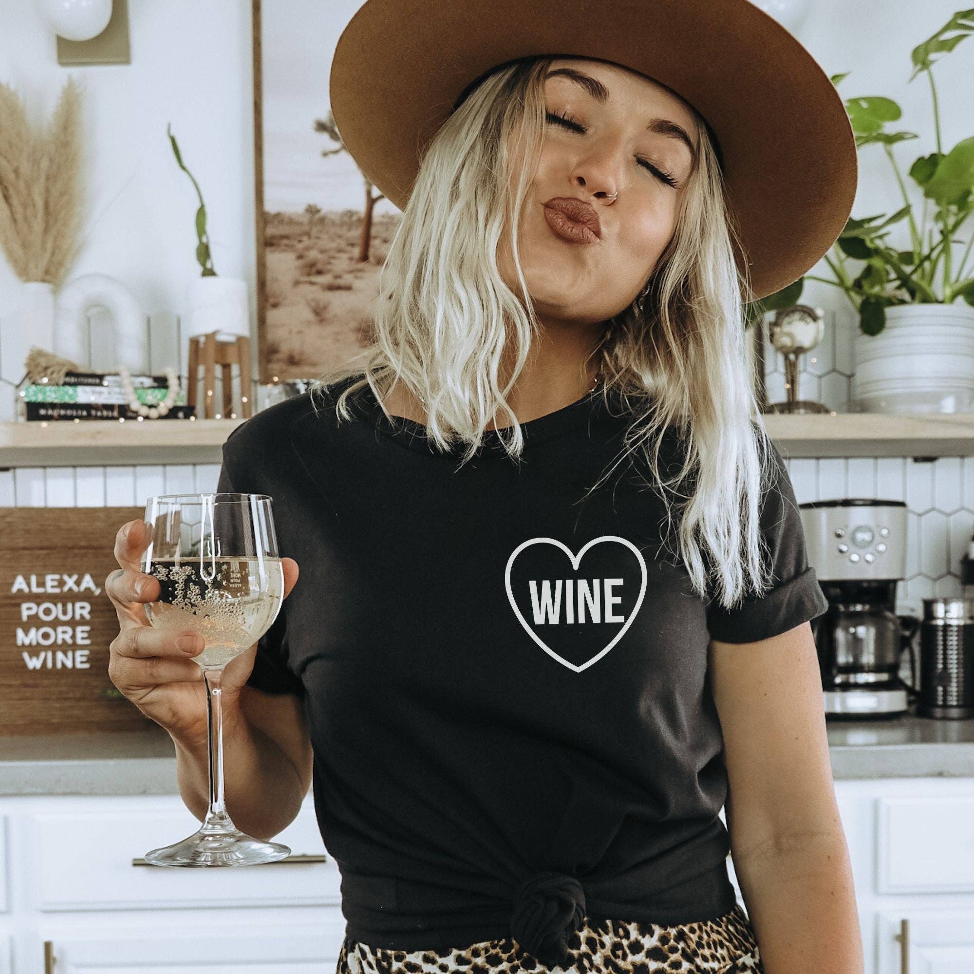 Wine Heart Pocket Graphic Tee  088