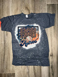 Houston Baseball Bleached Shirt – Navy Graphic Tee