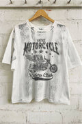 Vintage Motorcycle Riders Club - Hand Brushed Crop TOP-07