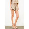 Embroidered Elastic Waist Scallop Shorts