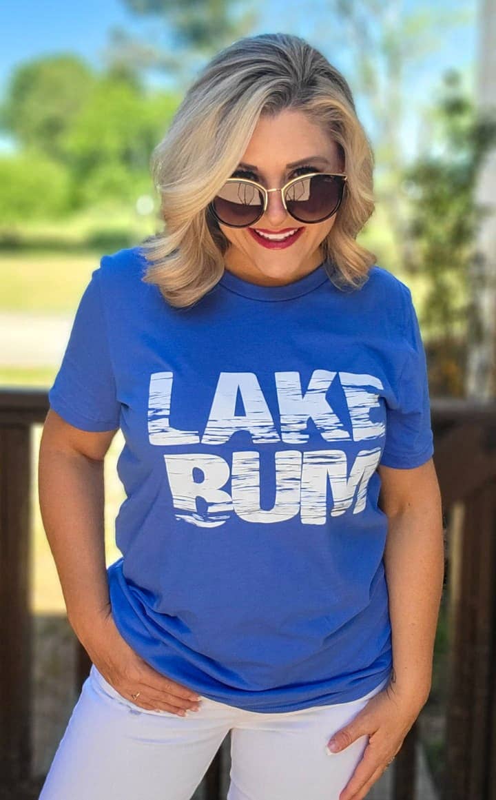 Lake Bum Royal Blue Tultex Summer Graphic Tee Free Shipping
