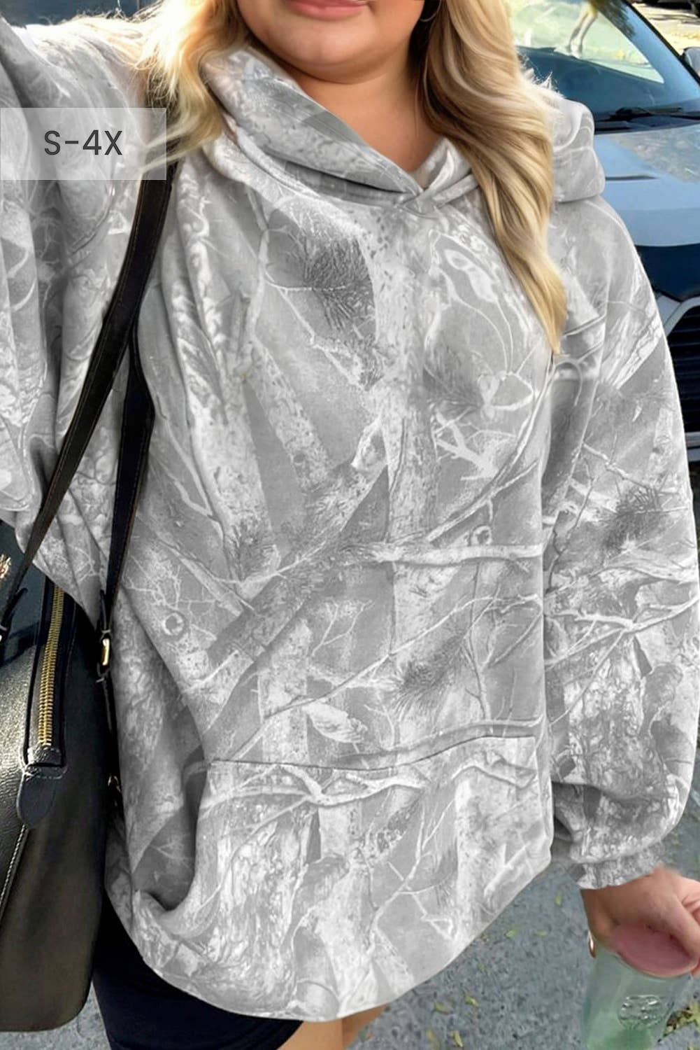 Plus Size Camo Woodland Print Oversized Sporty Hoodie (S-4X)