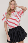 0220 100% Cotton Stripe Loose Fit Tee SI-27798