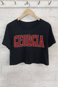 Georgia Puff Graphic Short Crop Top