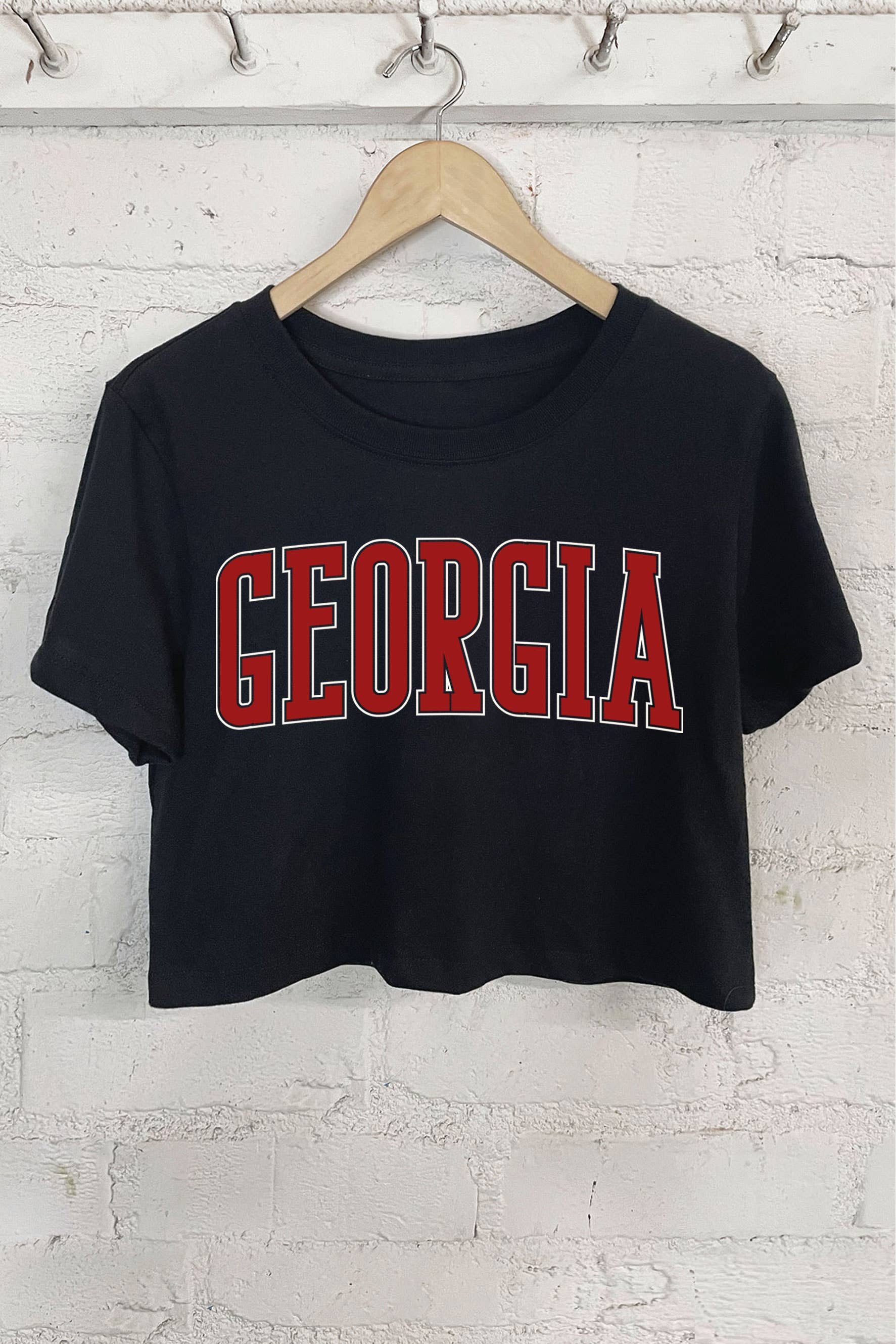 Georgia Puff Graphic Short Crop Top