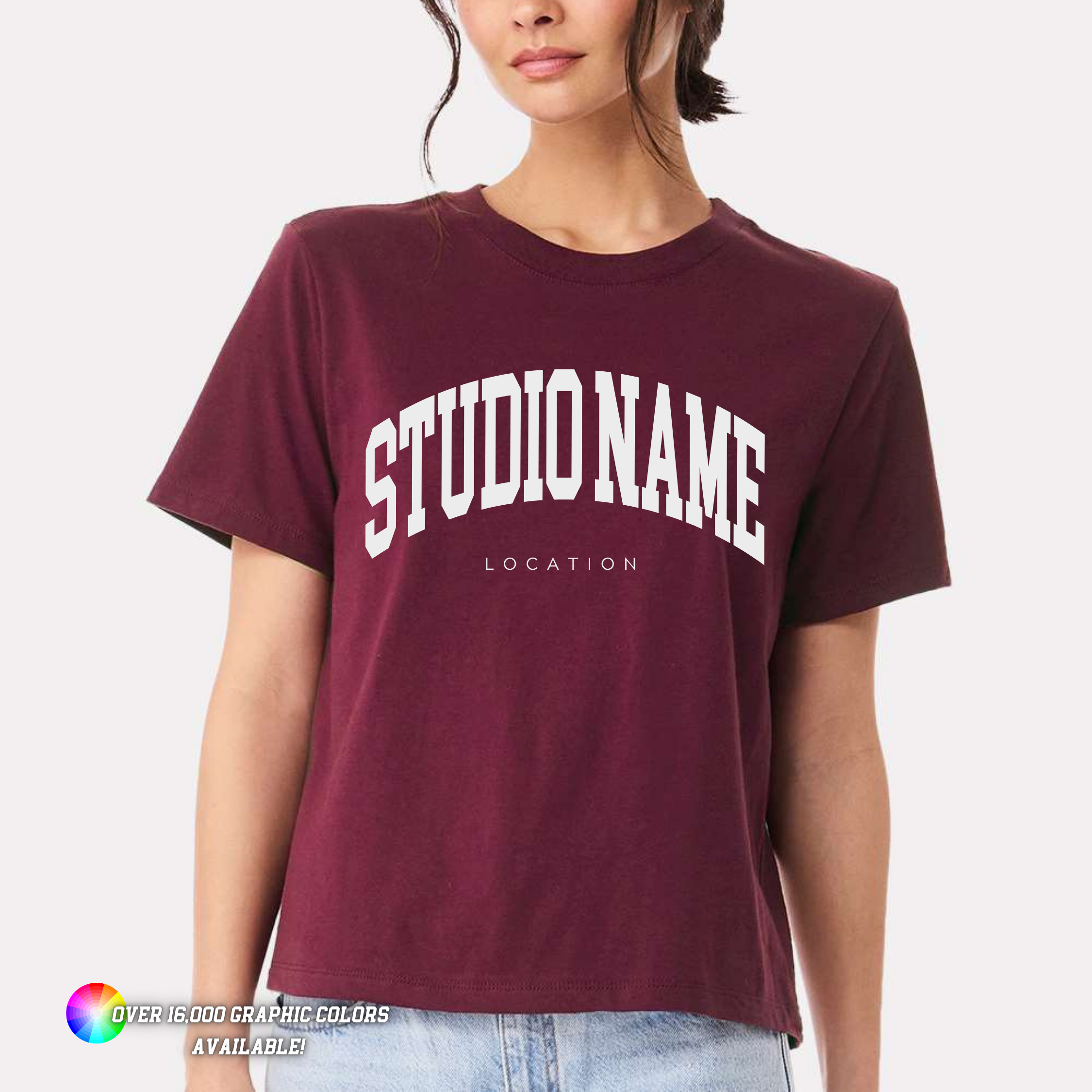 Custom Branded Logo Women's Heavyweight Boxy Fit Cotton Tee