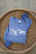 Thank A Farmer Mineral Washed Long Sleeve Graphic Top
