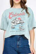 Colorado Rocky Mountains Wild Flower Mineral Long Crop Top