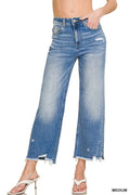 ....0827 Distressed Raw Hem Denim Pants SI-27865