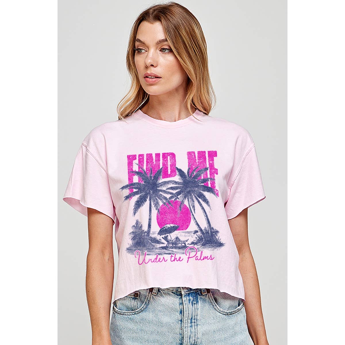 Find Me Under the Palms Vintage Graphic Crop Top