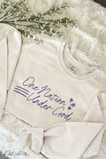 One Nation Under God Cropped Thermal Vintage Pullover