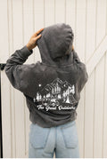 Happy Camper Cropped Mineral Zipper Hooded