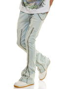 Multiple Zipper Flare Jeans