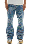 Ripped Camo Pattern Jeans