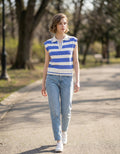 0223 Viscose Striped Collared Sweater Vest SI-29527