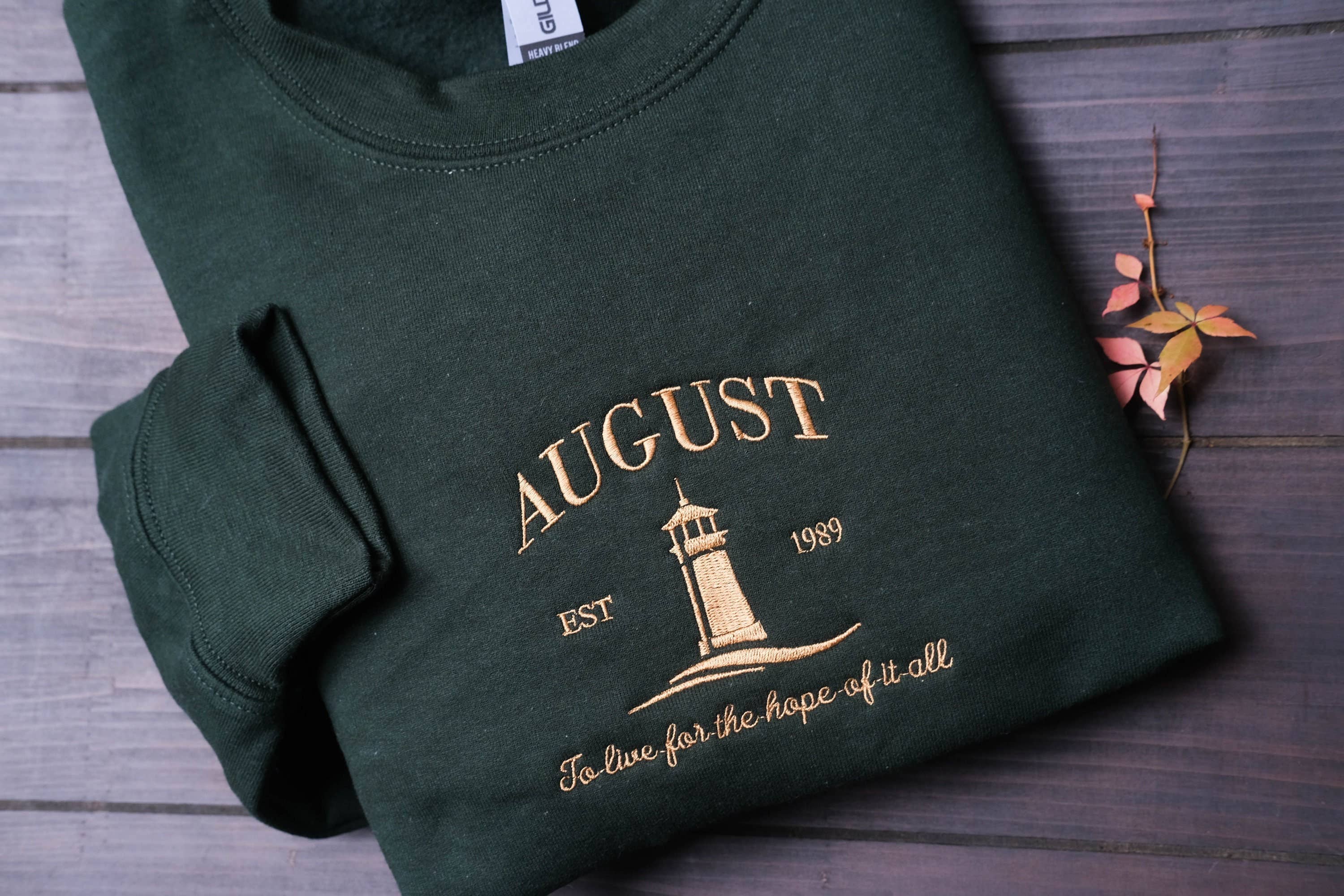 August Embroidered Sweatshirt Inspirational Music Lover's