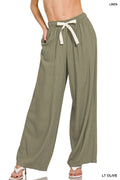 ..SI-27304 Linen Drawstring Pants w/ Pockets