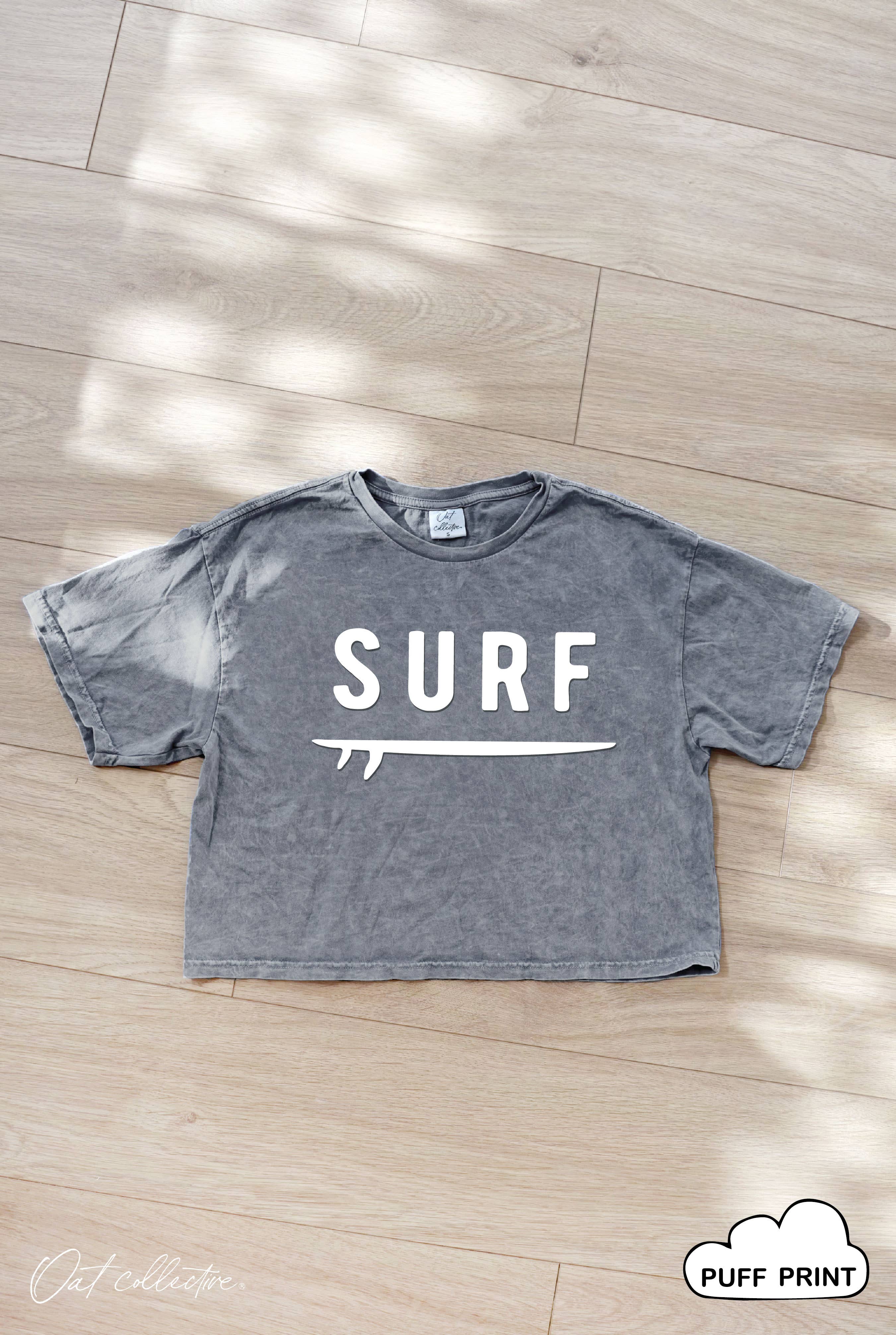 Surf Puff Cropped Mineral Washed Graphic Top