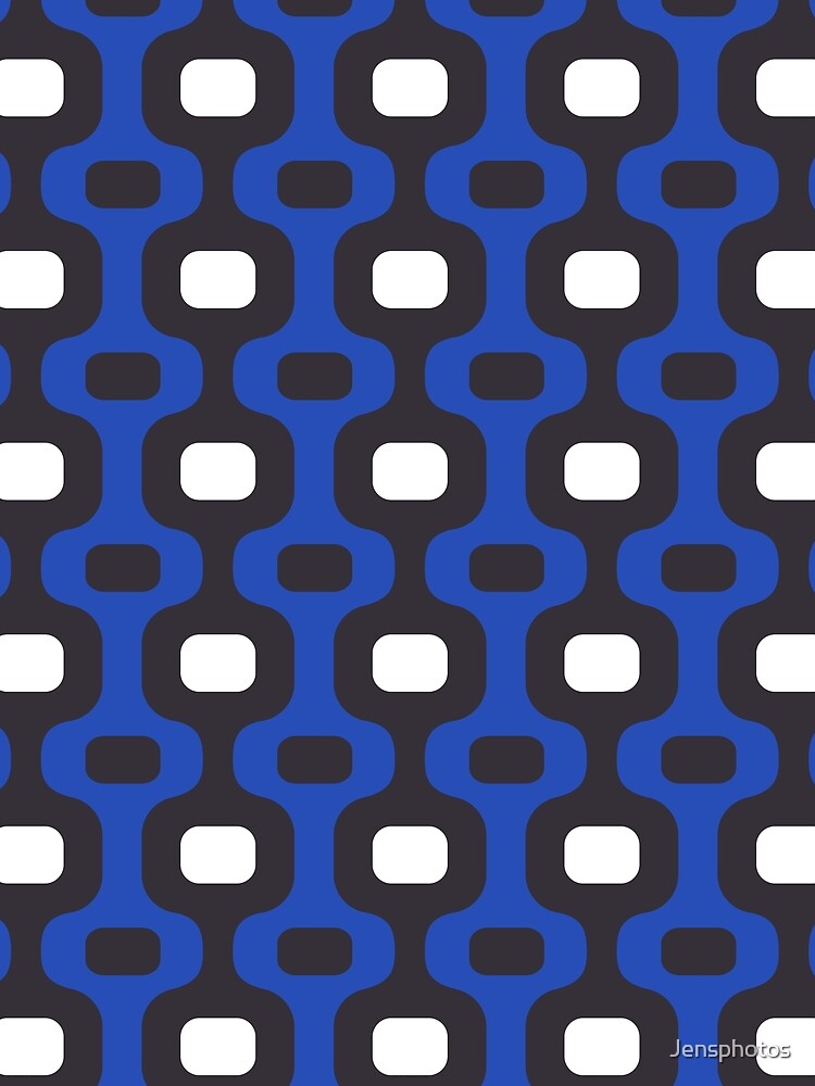 Pattern - Black White and Blue All Over by Jensphotos