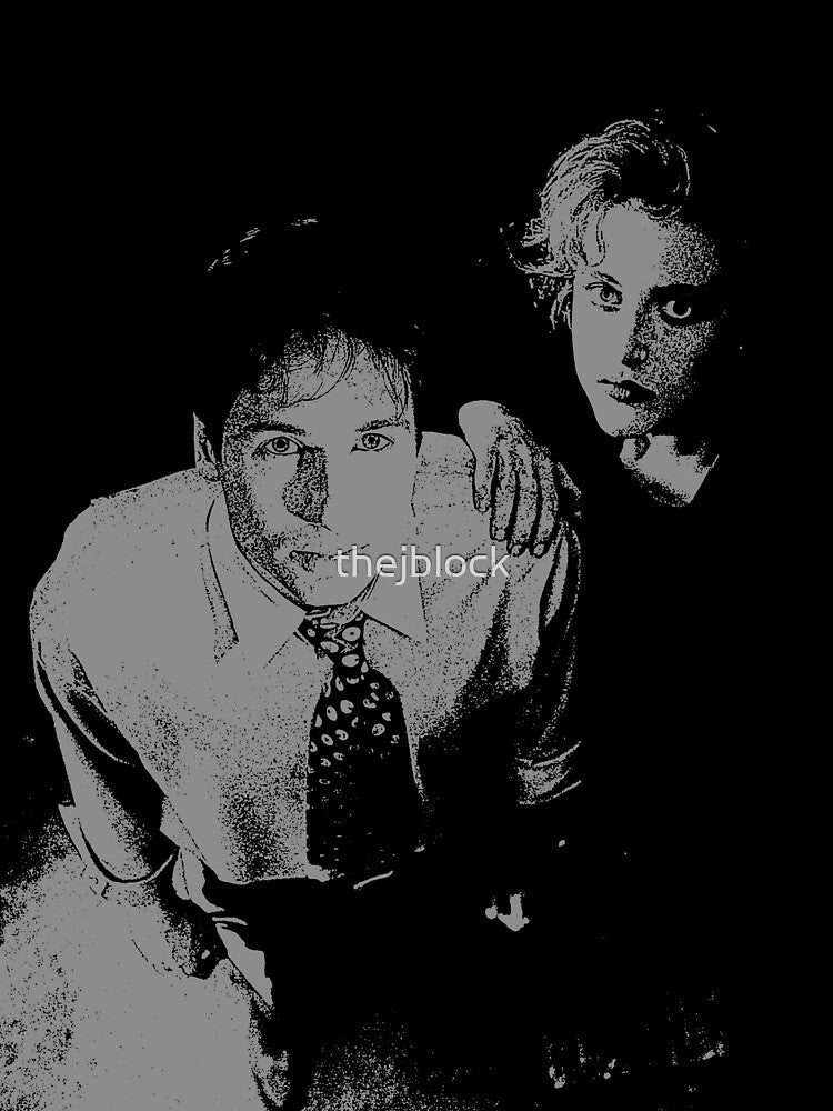 Mulder and Scully hand on shoulder by thejblock