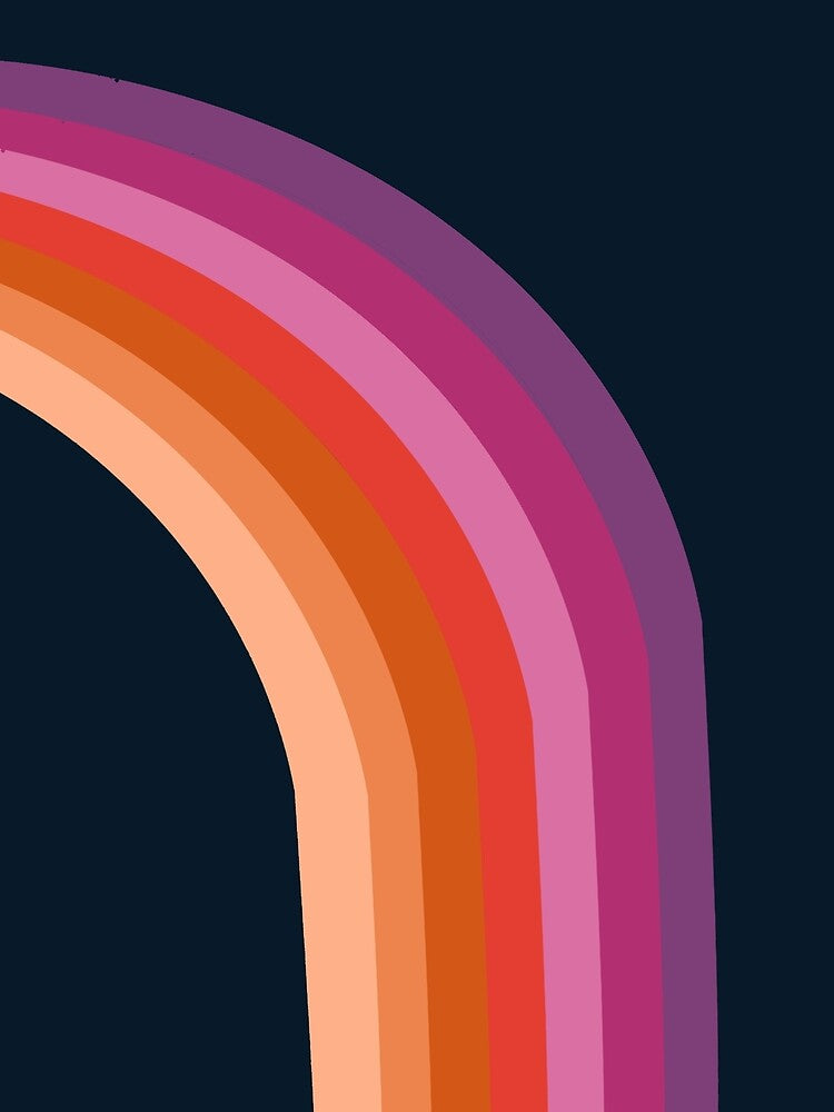 Tubular - abstract retro 70s style throwback 1970's minimalist decor rainbows by 78designs
