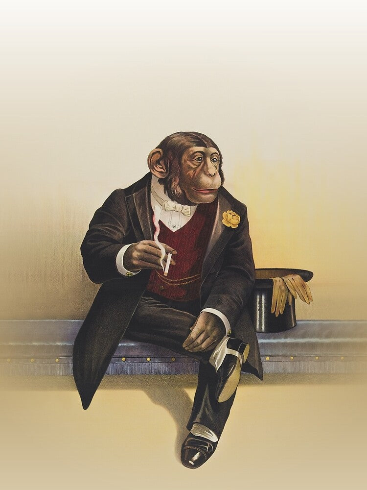 Circus Series Smoking Chimpanzee by allovervintage