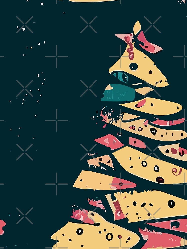 Grunge Christmas Tree in Yellow and Black by SamJanner