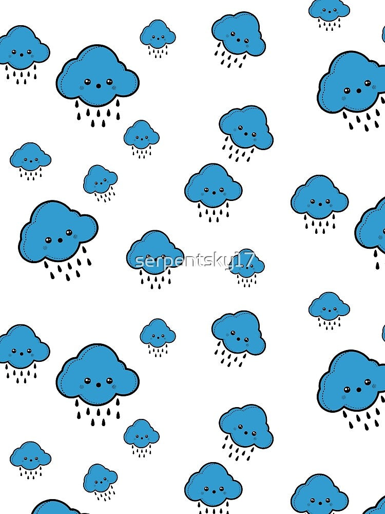 All Over Kawaii Cloud Pattern by SerpentSkyArts