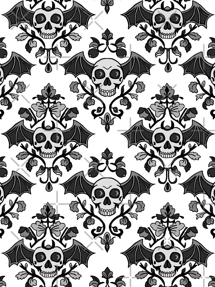 Damask Skulls all over pattern by Kathysg