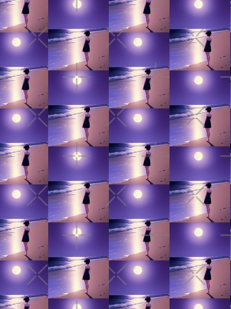 full moon over the beach by EuropeanPrints