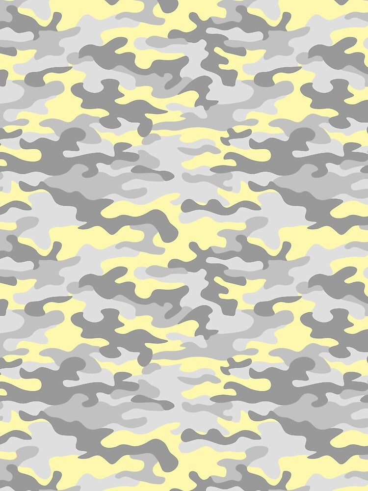 Camo Camouflage Yellow Gray All Over by Feeling Artsy