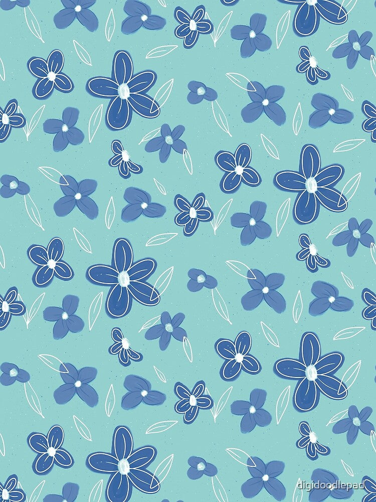 Blue Bloom - green by Digital Doodle Pad